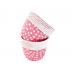 Паперові форми рожеві в білих горох 100 шт